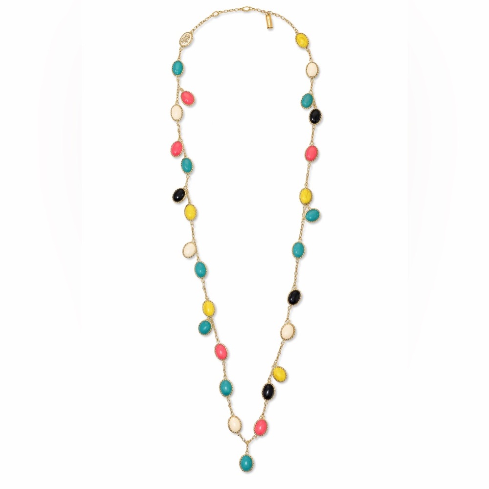 Kate Spade Roped In" Multi-Stone Long Station Necklace